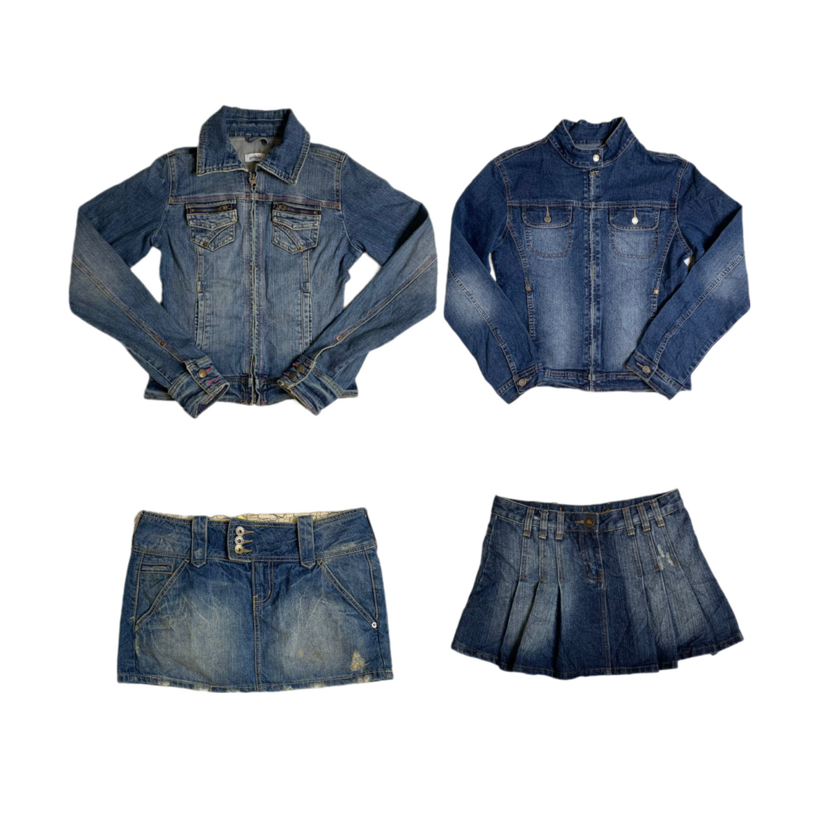 SS-B- 907- DENIM JACKET & DENIM SHORT SKIRT Bundle - 10 Pieces