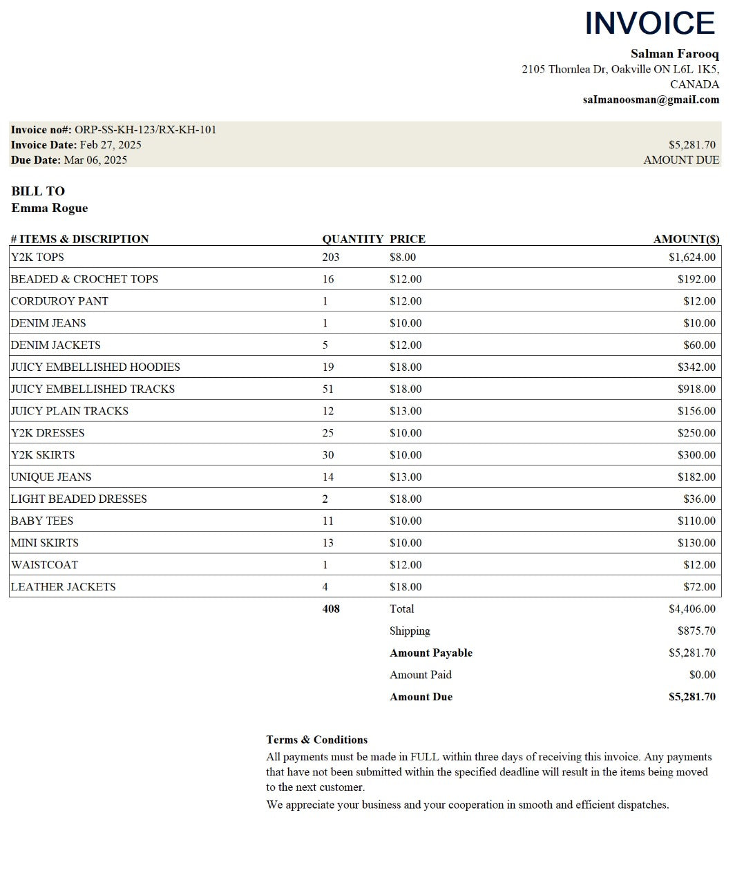 Emma Rogue Bundle- 354 Pieces