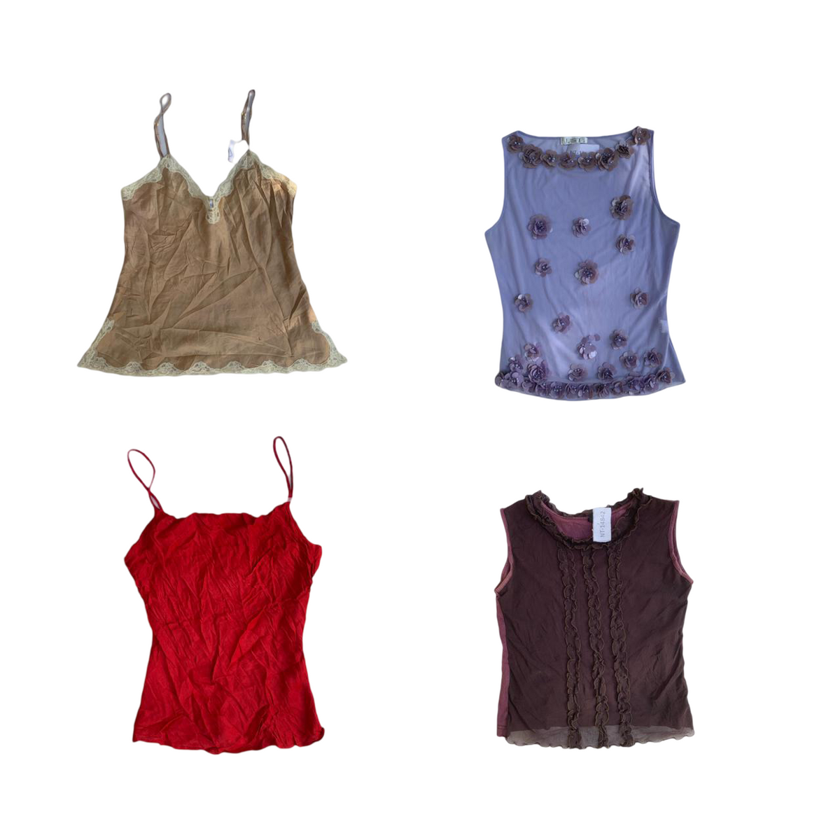 Y2k Ruffle Beaded