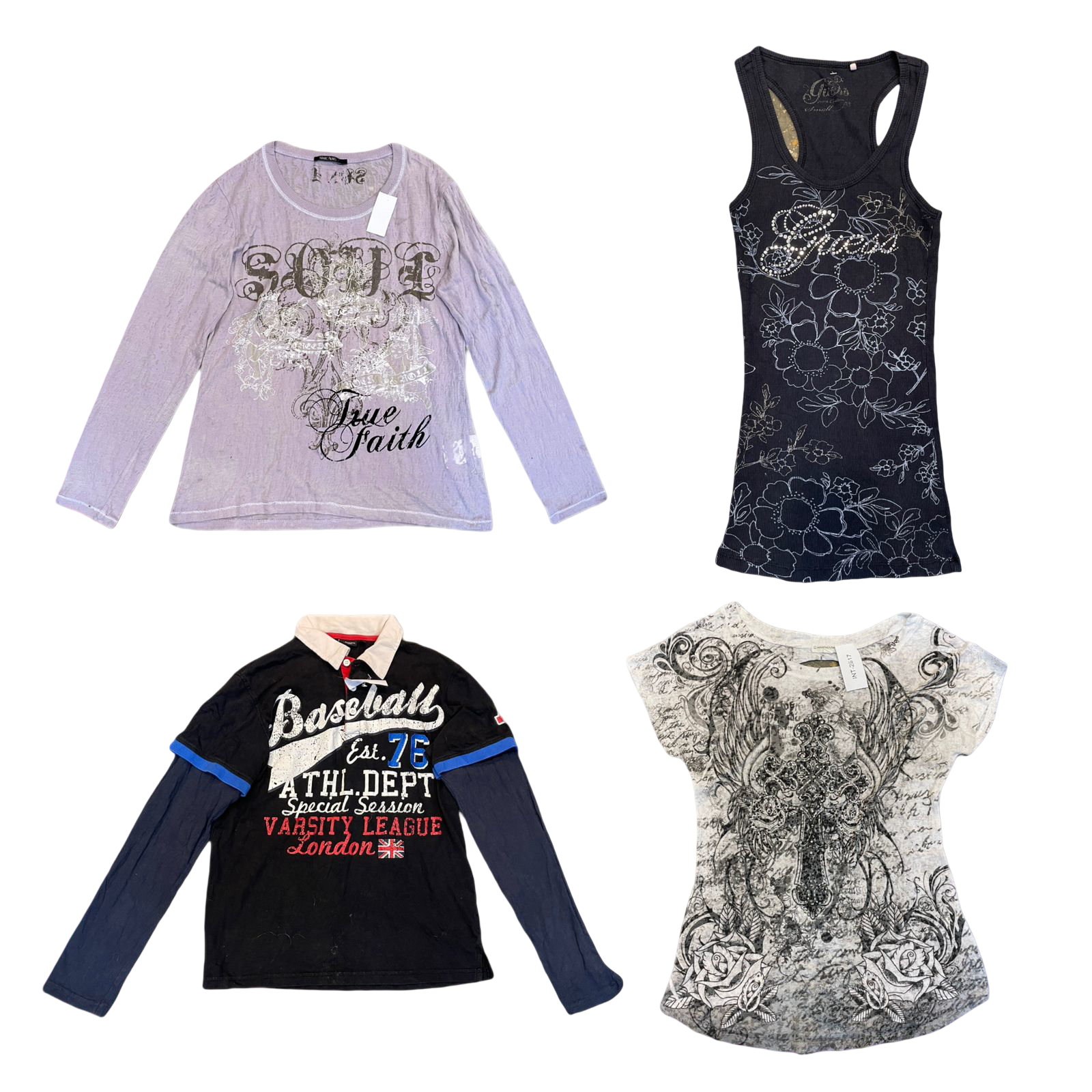 RX-B- 1062 - GRUNGE Y2K TOPS MIX Bundle - 10 Pieces