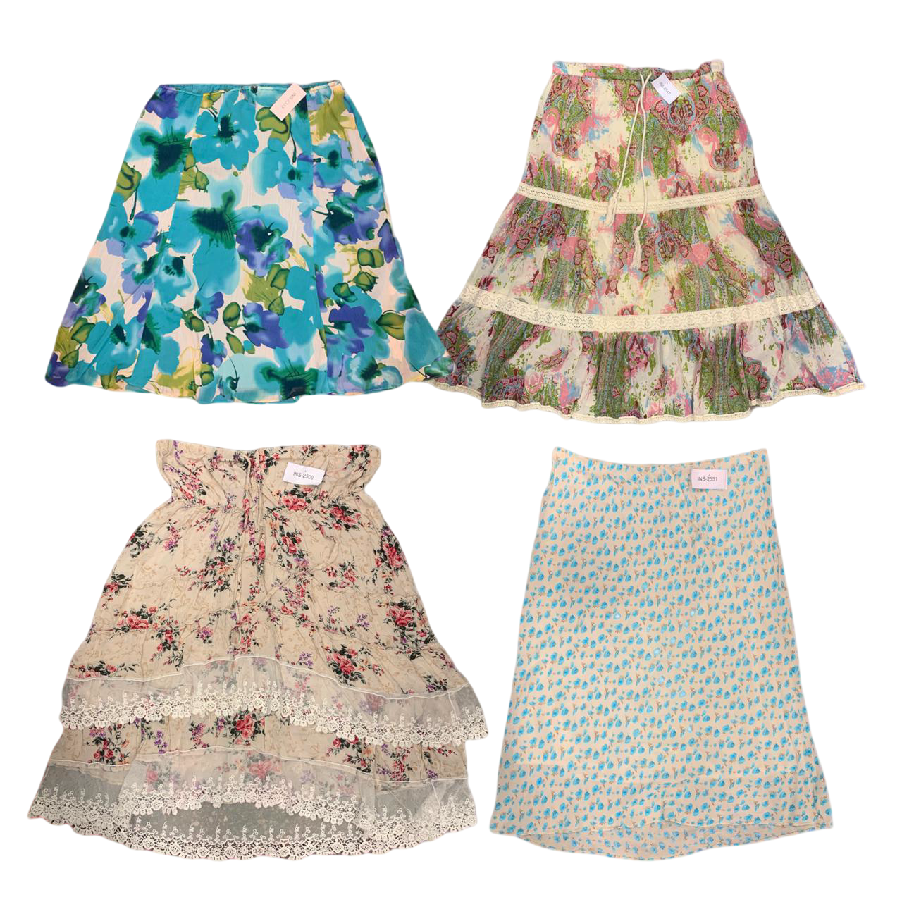 RX-B- 1115 - PRETTY PRINTED SUMMER SKIRTS Bundle - 10 Pieces