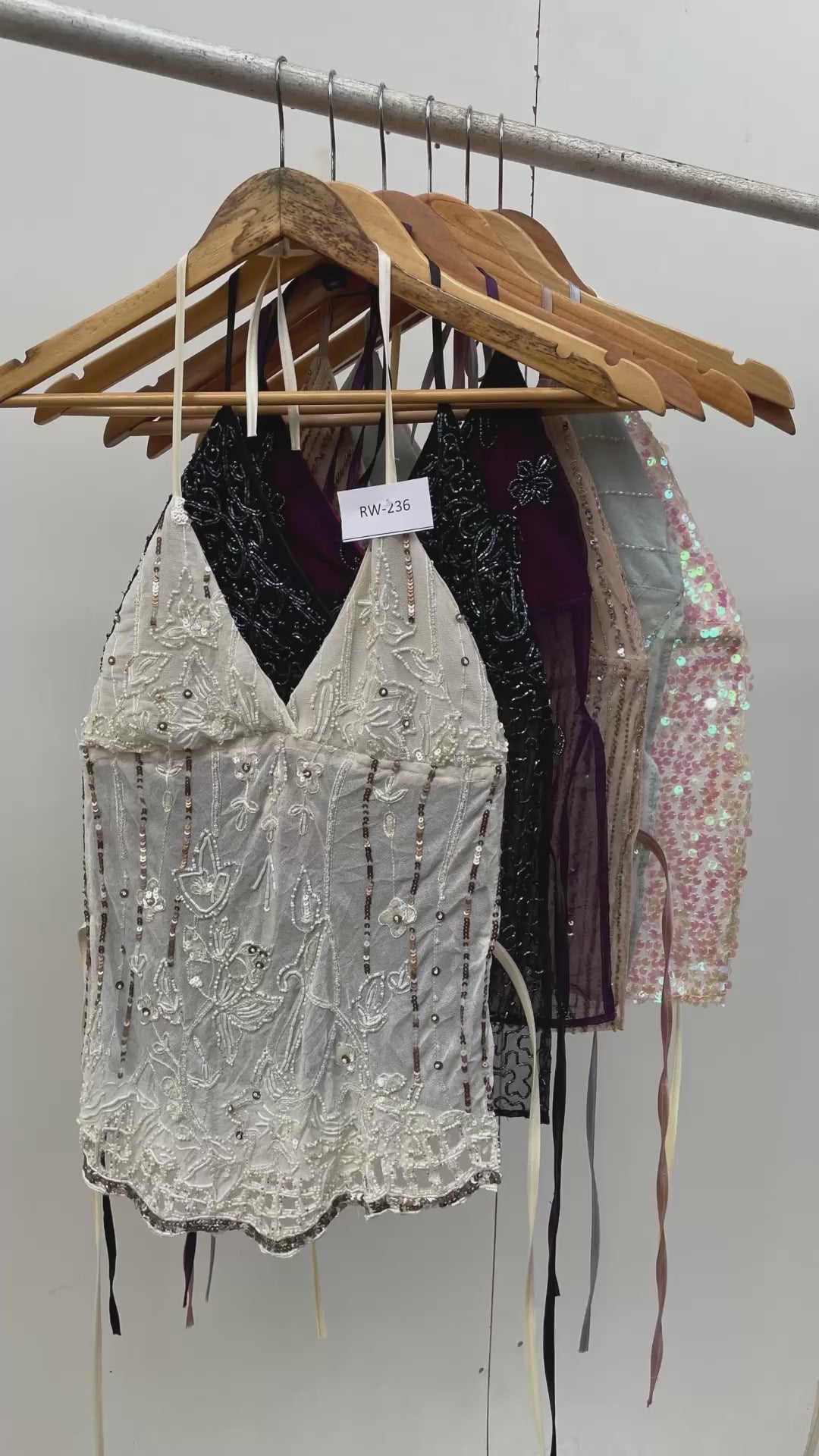 Load video: RWCD- Heavy Beaded/Embellished Backless Halter