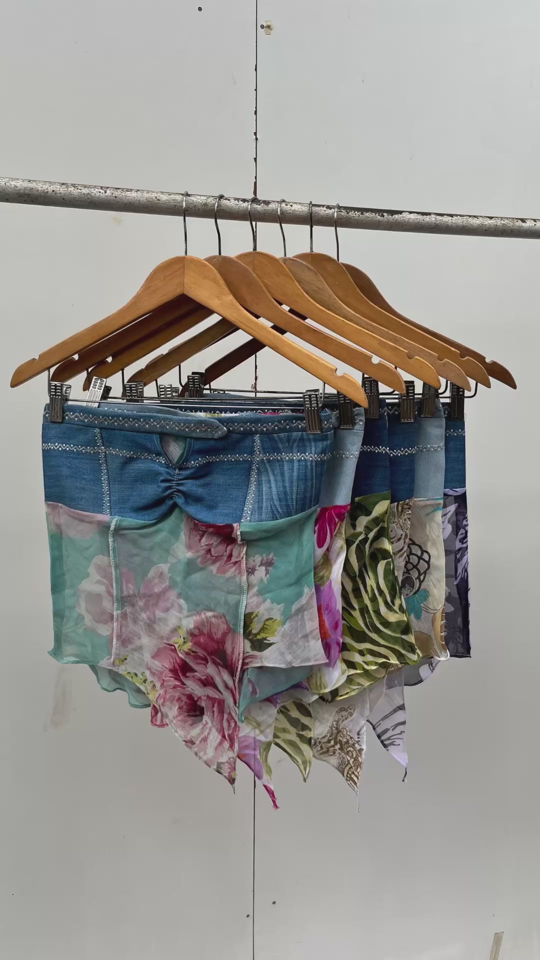 Load video: RWCD- Denim &amp; Chiffon Tube Top