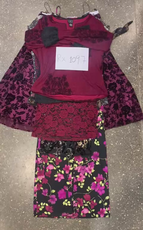 Load video: RX-B- 1097 - DARK FLORAL GRUNGE Bundle - 10 Pieces